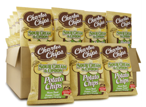 Charle's Chips Sour Cream & Onion Potato Chips 2oz 30ct